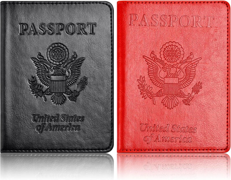 Eoehro Passport Holder for Travel Essentials-2Pack, Passport Wallet Cover Case for Travel Must Haves Accessories,Passport Book Holders for Women and Men - Image 1